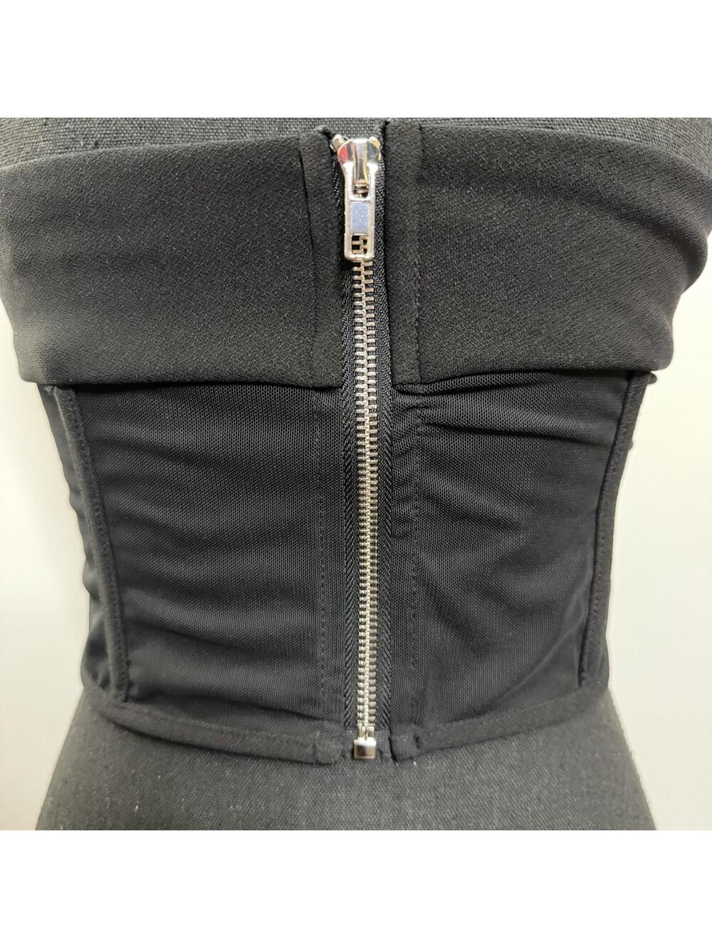 Alive Girl Black Strapless Corset Tube Top Zip Back Baddie Size 10 - Picture 3 of 6